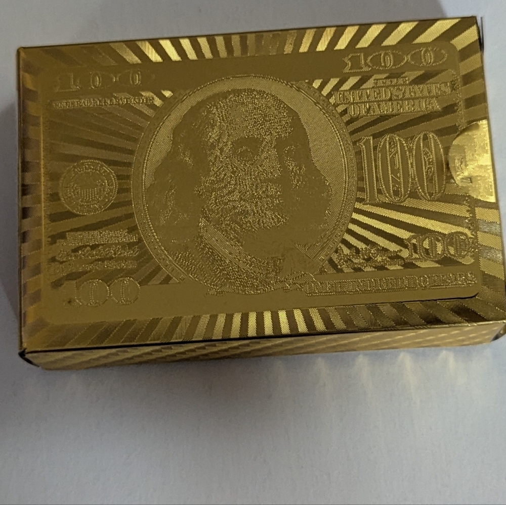 New Sealed Gold Foil Deck Playing Cards Poker "United States Hundred Dollars"